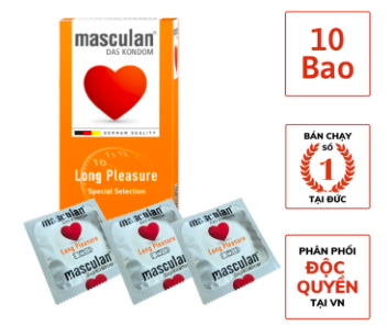 Bao cao su Masculan Long Pleasure Đức gân gai kéo dài cuộc yêu